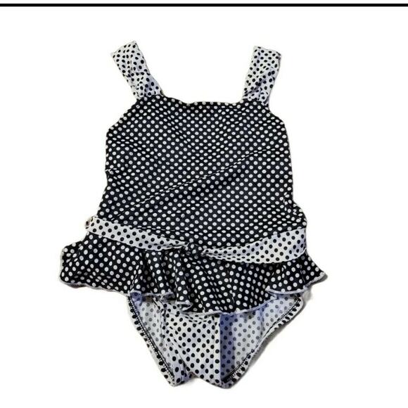 Vintage Polka Dot One Piece Swimsuit Retro Bathing Suit - Picture 1 of 5